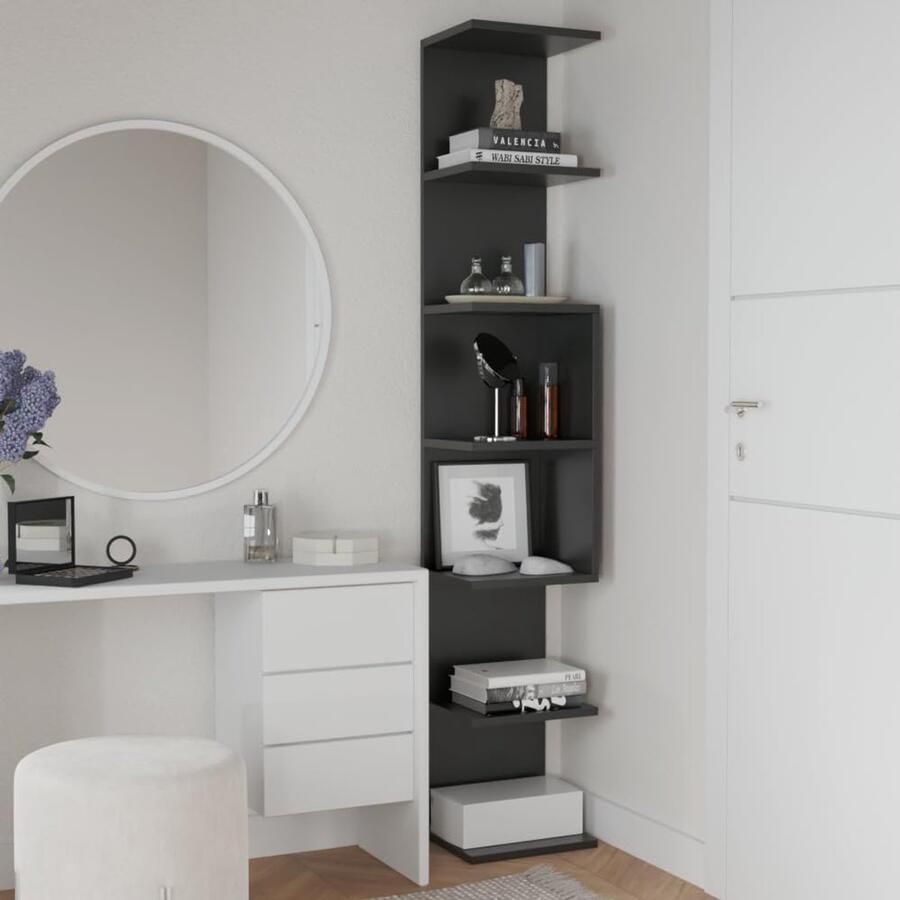 Boekenkast Wandplank Zwevende Planken 7 Stuks Zwart