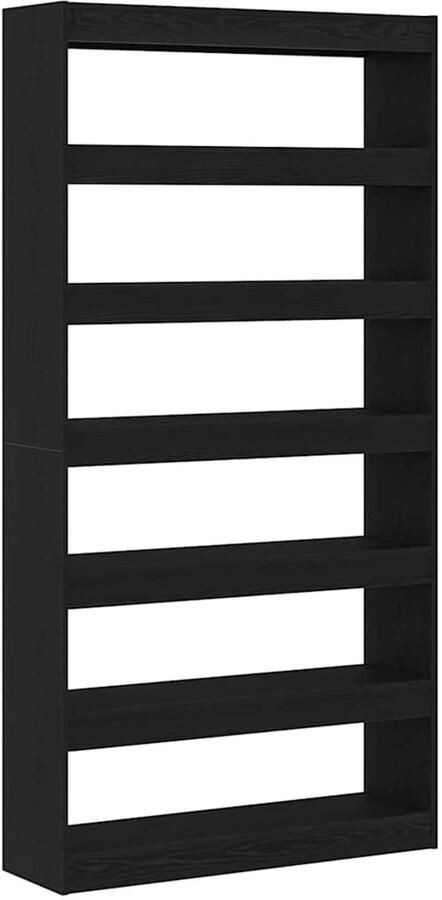 VidaXL Boekenkast Zwart eiken Bewerkt hout 100 x 30 x 198 cm Planken - Foto 2