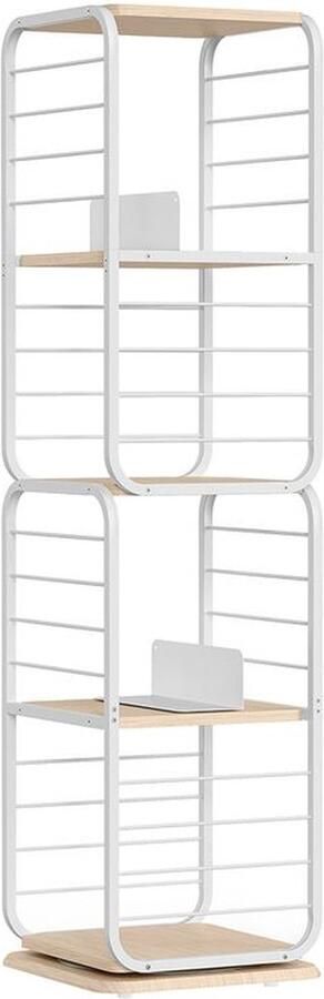 Boekenkast – Woonkamerkast – 4 lagen – Met Boekensteunen – Hout – Wit