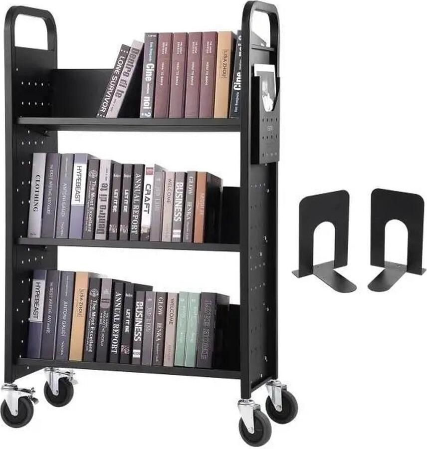 Boekenkasten Boekenplank Opbergrek Organisator 4-Tier Houten Boekenplank Zes-Layer Sling Boekenkast voor Kinderkamer Speelkamer Kleuterschool Kinderdagverblijf Boek Zwart