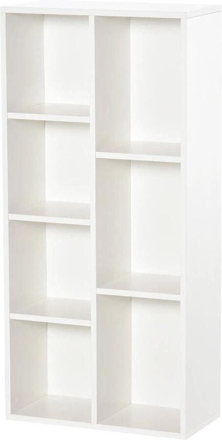 Boekenkasten Boekenplank Wandplank Boekenplank Opbergrek Organizer 50x24x106 cm 7 vakken voor Slaapkamer en Kantoor Chocolade