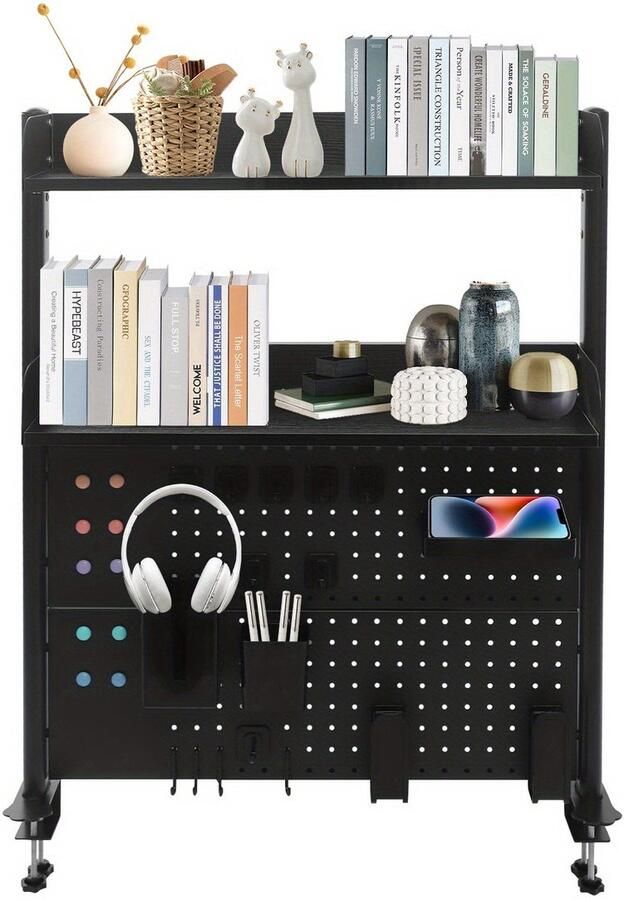 Boekenplank – Boekenkast – Opbergrek – Wandrek – Bureauplank – Stevig Hout & Metaal – Ruimtebesparend Met U-Klembevestiging