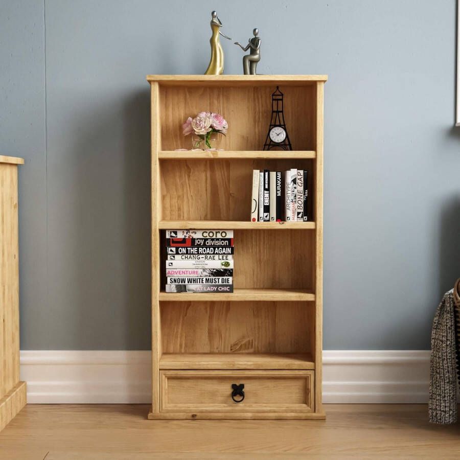 Boekenplank kunstzinnige moderne boekenkast boekenrek opbergrek planken boekenhouder organizer voor boeken 17.5D x 50W x 96H centimetres - Foto 5