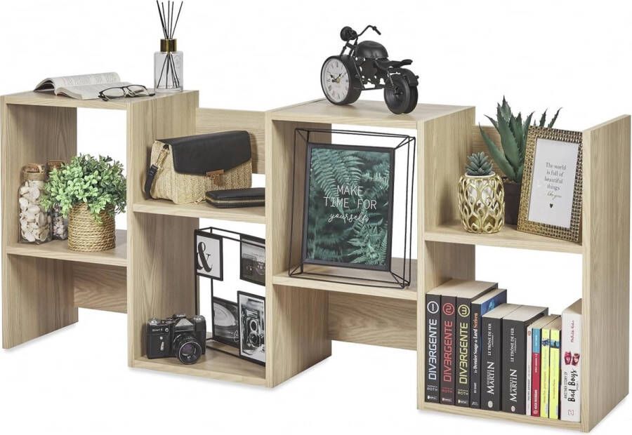 Boekenplank kunstzinnige moderne boekenkast boekenrek opbergrek planken boekenhouder organizer voor boeken 59.5 x 29 x 142 cm