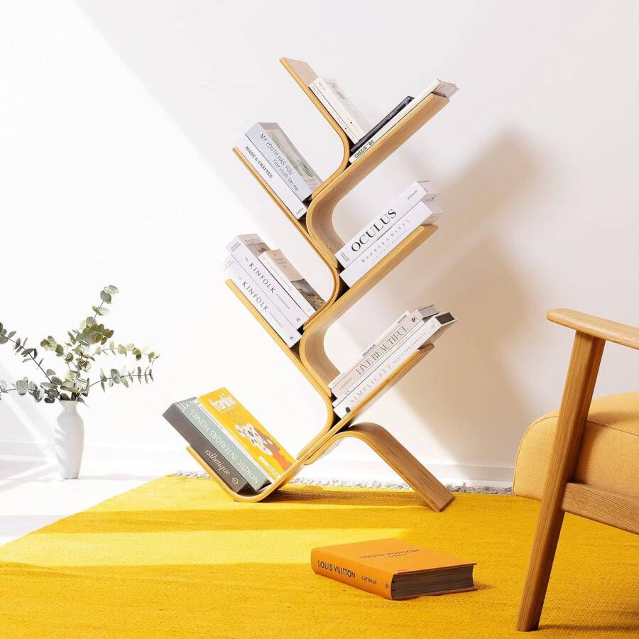 Boekenplank kunstzinnige moderne boekenkast boekenrek opbergrek planken boekenhouder organizer voor boeken 108 x 59 x 20 cm