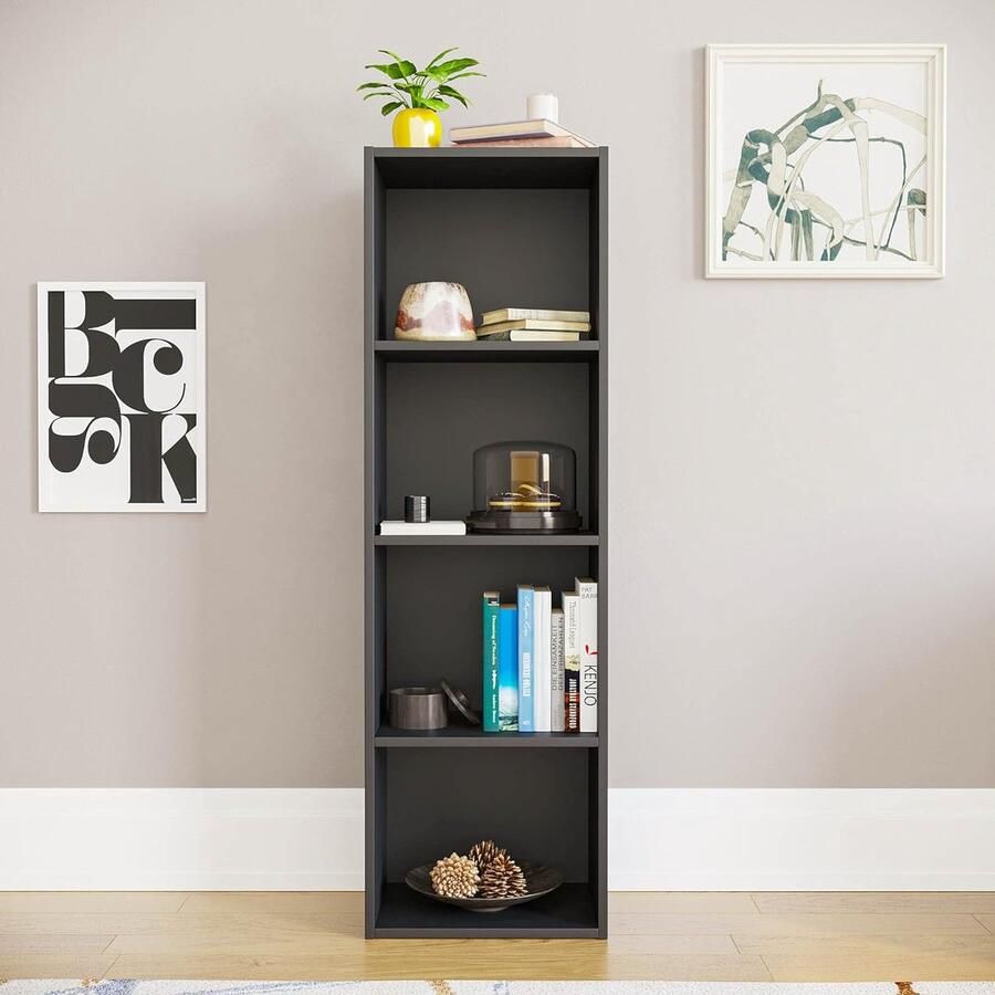 Boekenplank kunstzinnige moderne boekenkast boekenrek opbergrek planken boekenhouder organizer voor boeken 32D x 24W x 106H centimetres