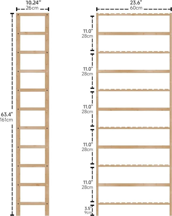 Boekenplank kunstzinnige moderne boekenkast boekenrek opbergrek planken boekenhouder organizer voor boeken 26D x 60W x 161H centimetres