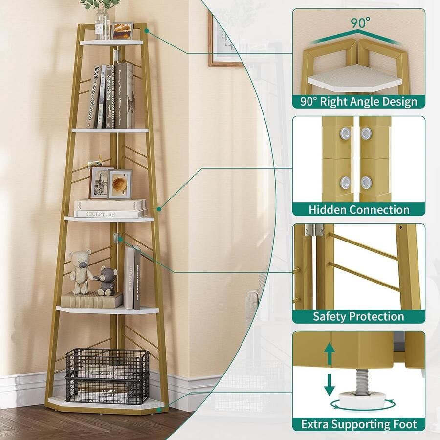 Boekenplank kunstzinnige moderne boekenkast boekenrek opbergrek planken boekenhouder organizer voor boeken ‎35 x 35 x 160 cm