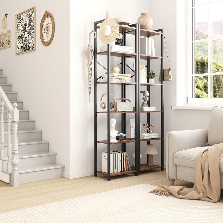 Boekenplank kunstzinnige moderne boekenkast boekenrek opbergrek planken boekenhouder organizer voor boeken ‎43 x 25 x 186 cm