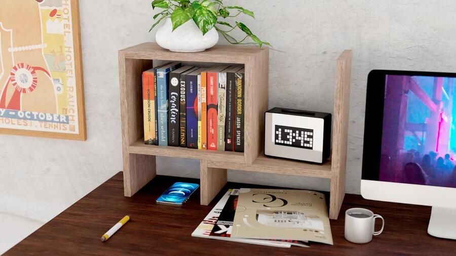 Boekenplank kunstzinnige moderne boekenkast boekenrek opbergrek planken boekenhouder organizer voor boeken 17 x 65 x 37 cm