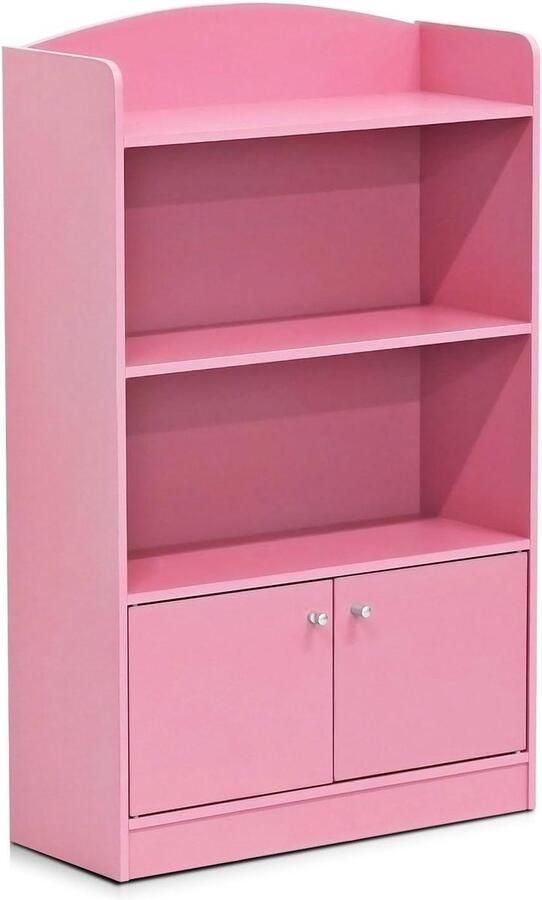 Magazijn Boekenkast met speelgoedkast Houten kindermeubel Roze 24x24x9799 cm Boekenkast kind