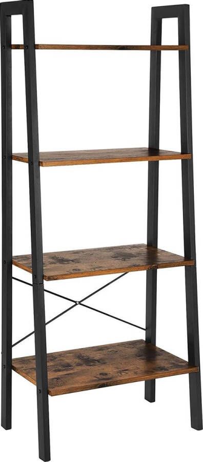 Boekenrek Boekenkast met 4 Legplanken 56 x 136 8 x 34 cm eenvoudige montage voor woonkamer slaapkamer of keuken