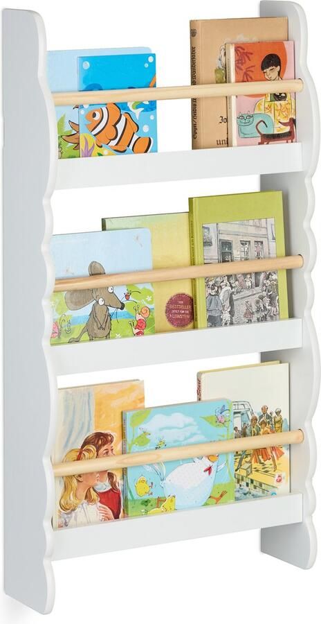 Relaxdays boekenrek kind wolk 3 planken 80 x 42 5 x 14 cm wandrek kinderkamer