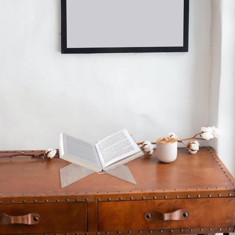 Boekenstandaard Acryl X-vormige Boekhouder voor Presenteren en Lezen met Plexiglas Transparant Bureau Leesstandaard