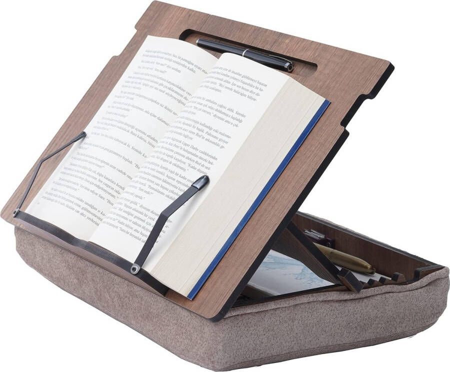 Boekenstandaard met opbergruimte boekenhouder leesstandaard kookboekenhouder receptenboekstandaard houten boekensteunen om te lezen kookboekenstandaard voor de keuken boekenhouder om in bed te lezen (walnoot)