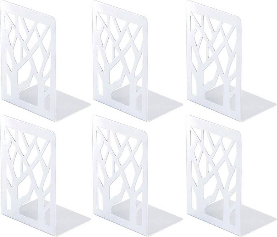 Boekensteun boekensteunen boekenhouder CD voor kinderen metaal boekenhouder voor plank ordnerhouder dvd onzichtbare boekenkast boekenhouder (3 paar wit)