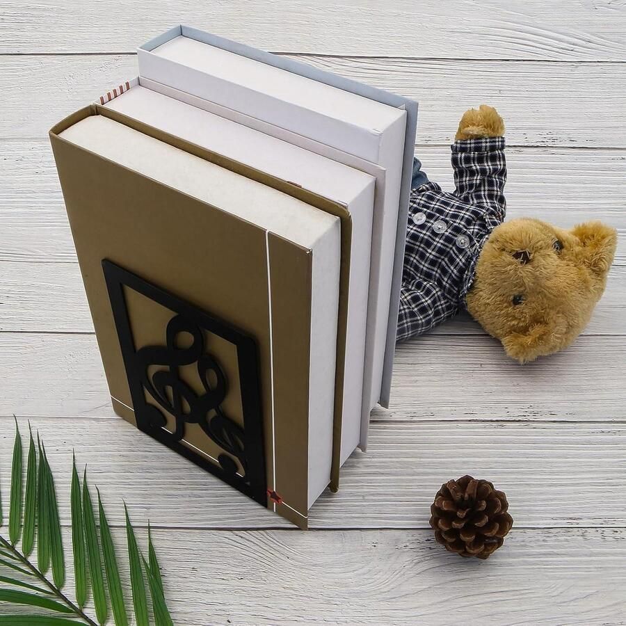 Boekensteun Creatieve Muzikale Melodie Muzieknoot Metalen Boekensteunen Antislip Verdikking Ijzeren Boekeinde Bureau Organizer Houder Kind Muziekliefhebber Bibliotheek