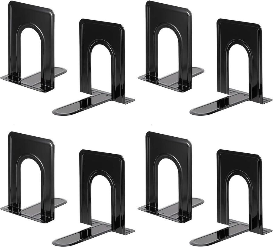 Boekensteun Heavy Duty voor planken antislip basis zwart geweldig voor bibliotheek kantoor thuis school 4 paar