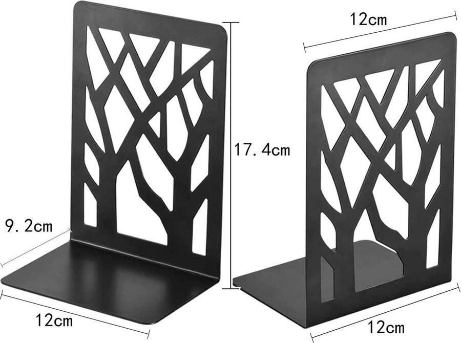 Boekensteun van metaal Set van 3 paar boekensteunen voor keuken kantoor school bibliotheek Wit boekensteun