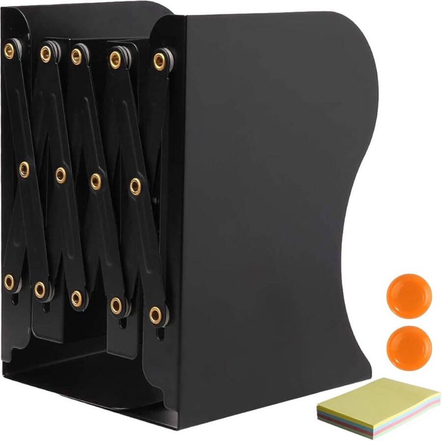 Boekensteun verstelbare boekensteunen metalen boekensteunen uitbreidbare boekhouder Book End boekensteun voor plank zwarte boekensteunen metaal voor bureau uitschuifbaar tot 49 8 cm (1 stuk)