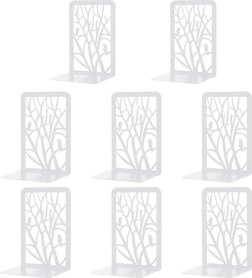 Boekensteunen 4 paar metalen cd-boekenstandaards voor kinderen ordnerhouders dvd onzichtbare boekenkast boekensteunen voor kantoor en school thuis decoratief Moederdag kinderdag