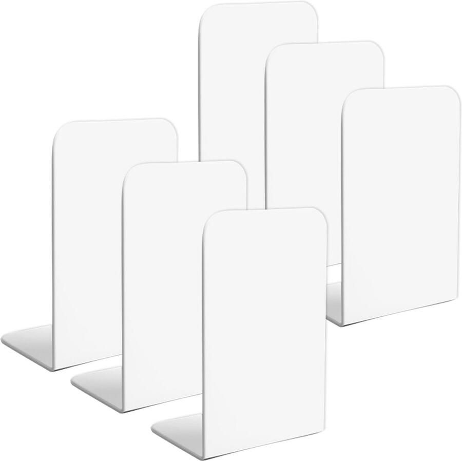 Boekensteunen 6 stuks boekensteun wit voor leesstandaard muziekstandaard boekensteunen voor kantoor school thuis bibliotheek (6)