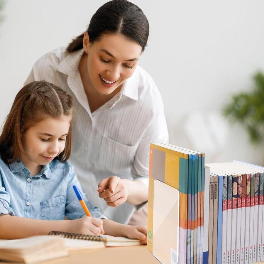 Boekensteunen acryl 12 x 12 x 175 cm transparant decoratie slaapkamer bibliotheek