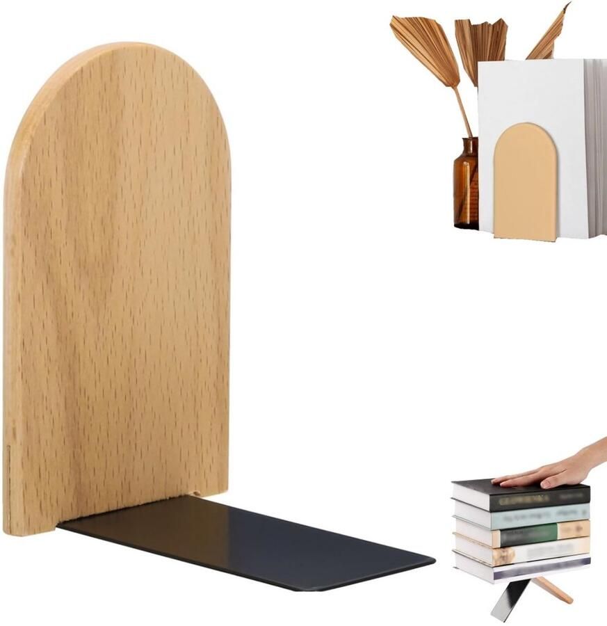 Boekensteunen boekenplanken van hout opbergornamenten voor op het bureau boekensteunen van beukenhout geschikt voor bibliotheken kantoren studeerkamers restaurants slaapkamers (11*8*13cm kaki)