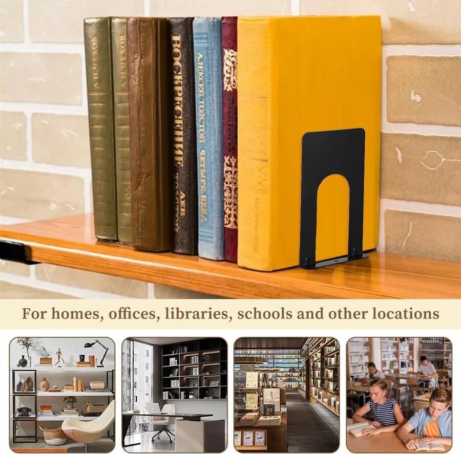 Boekensteunen Boekensteunen 12 stuks boekenstopper rek voor kinderen boekenhouder boekensteun voor dvd's kantoor school bibliotheek