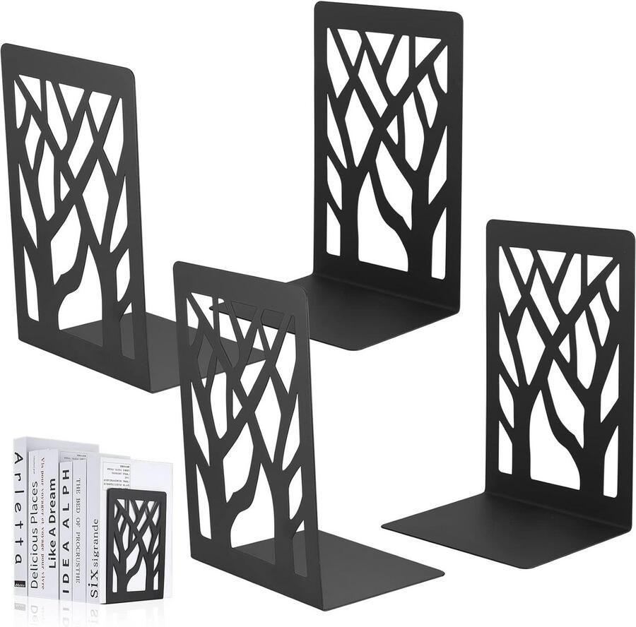 Boekensteunen met Antislip Ontwerp Stevige Metalen Boekhouder voor Desk & Thuis