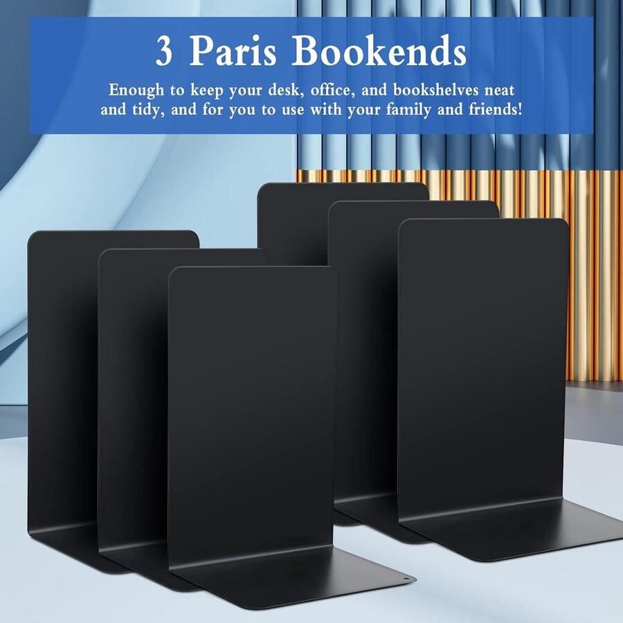 Boekensteunen metaal 135 x 10 x 20 cm Boekenhouder Bookends Zelfklevende notities School thuis kantoor bibliotheek boekenkast 6 stuks boekensteun