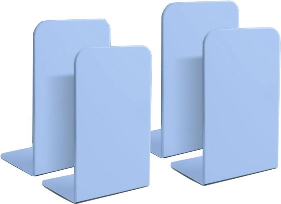 Boekensteunen metaal wit 4 stuks boekenstandaard voor leesstandaard muziekstandaard boekensteunen voor kantoor school thuis bibliotheek (blauw)