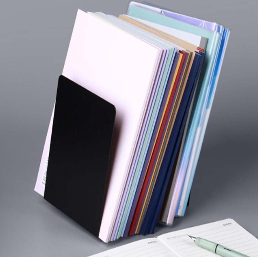 Boekensteunen metaal zwart 4 stuks antislip boekensteunen voor kantoor school thuis bibliotheek HTML content nodig boekensteun