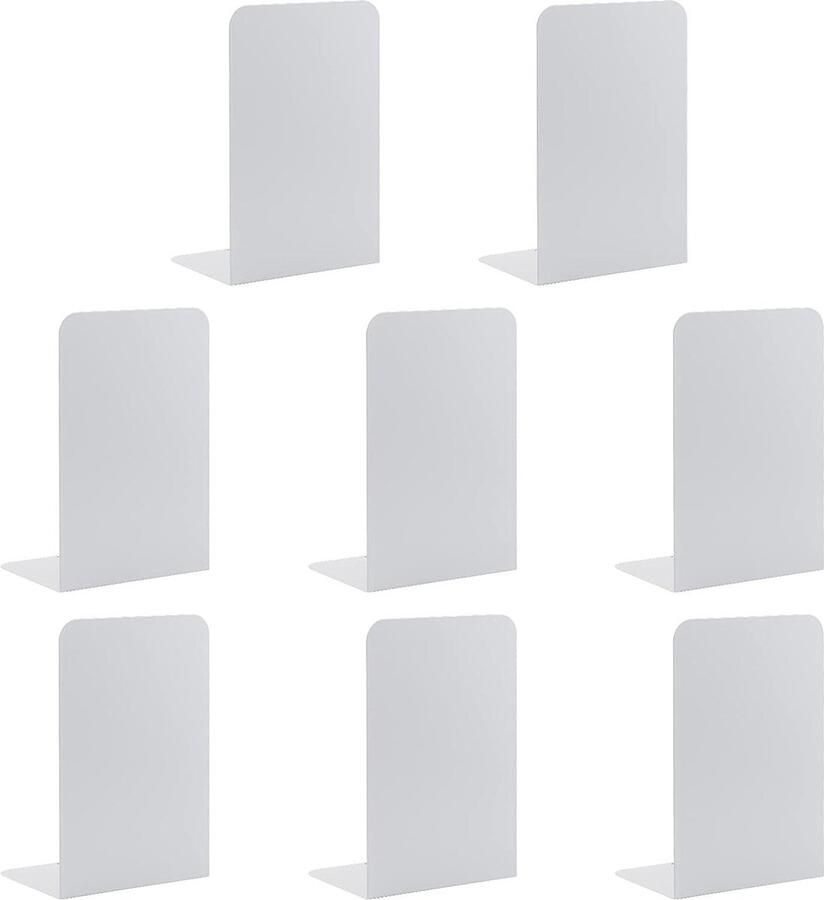 Boekensteunen van metaal 4 paar CD boekenstandaard voor kinderen decoratieve boekensteun voor school thuis kantoor bibliotheek boekenhouders (wit) book ends