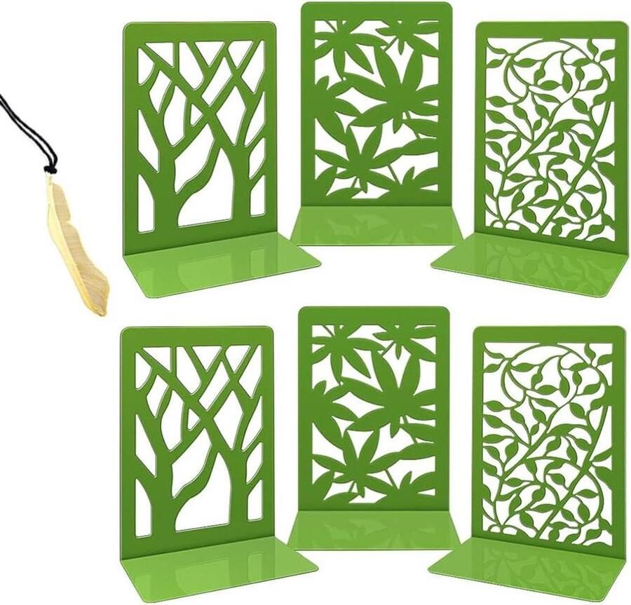 Boekensteunen van metaal Boekenhouder voor bureau Thuiskantoor 3 paar groen