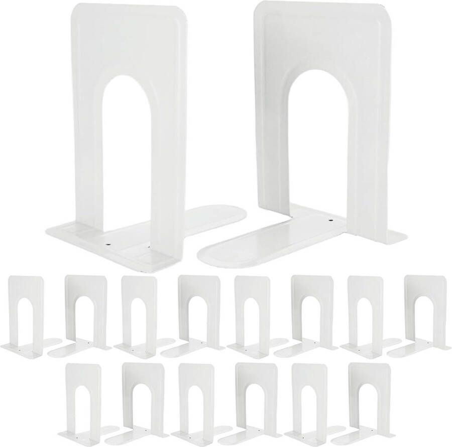 Boekensteunen van metaal wit 8 paar boekensteunen van metaal accessoires kantoor opbergboek robuuste boekensteun voor planken antislip basis ideaal voor bibliotheek kantoor thuis