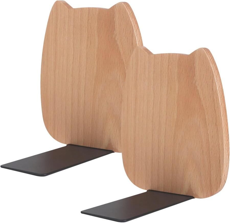 Boekensteunen voor Planken Antislip Ruimtebesparend en Duurzaam Beukenhout (14 x 12 cm) Ideaal voor Bibliotheek Kantoor en Thuis