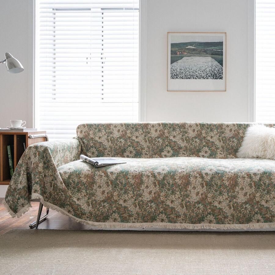 Boheemse bankhoes luxe jacquard huisdier bankhoes katoen-polyester bloemen jacquard bankhoes woonkamer geometrische bankhoes geweven bankhoes retro combinatie bankhoes (180x260cm)