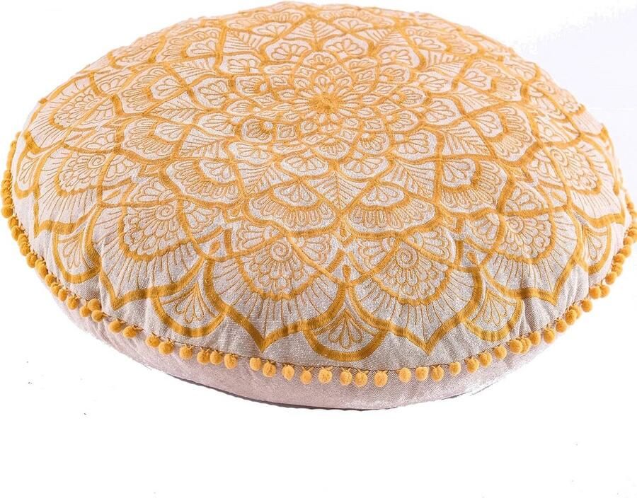 Boheemse ronde kussensloop 60 cm luxe ambachtelijke kamerdecoratie voor meditatie yoga en boho chique zithoek