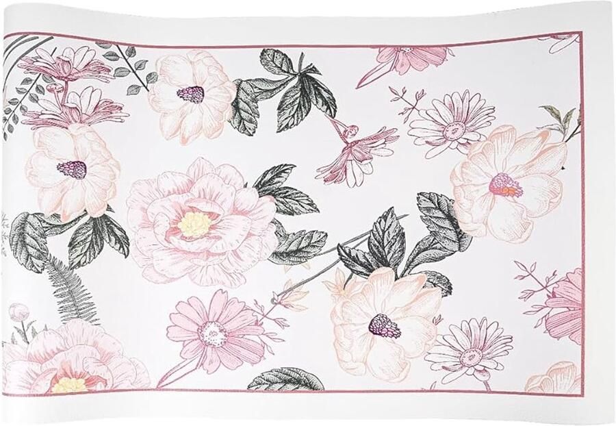 Boheemse tafelkanaaldecoratie roze bloemenpatroon 1 stuk 30x140cm