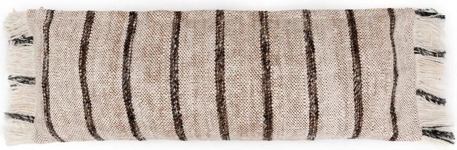 Rootz Living Rootz Boheemse Witte Kussenhoes Decoratieve Kussensloop Handgeverfd Textiel Voegt Textuur toe 35cm x 100cm