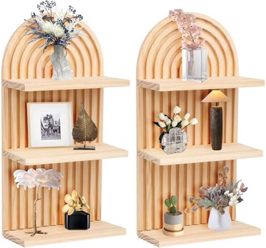 Bohemian Houten Wandplanken Set van 2
