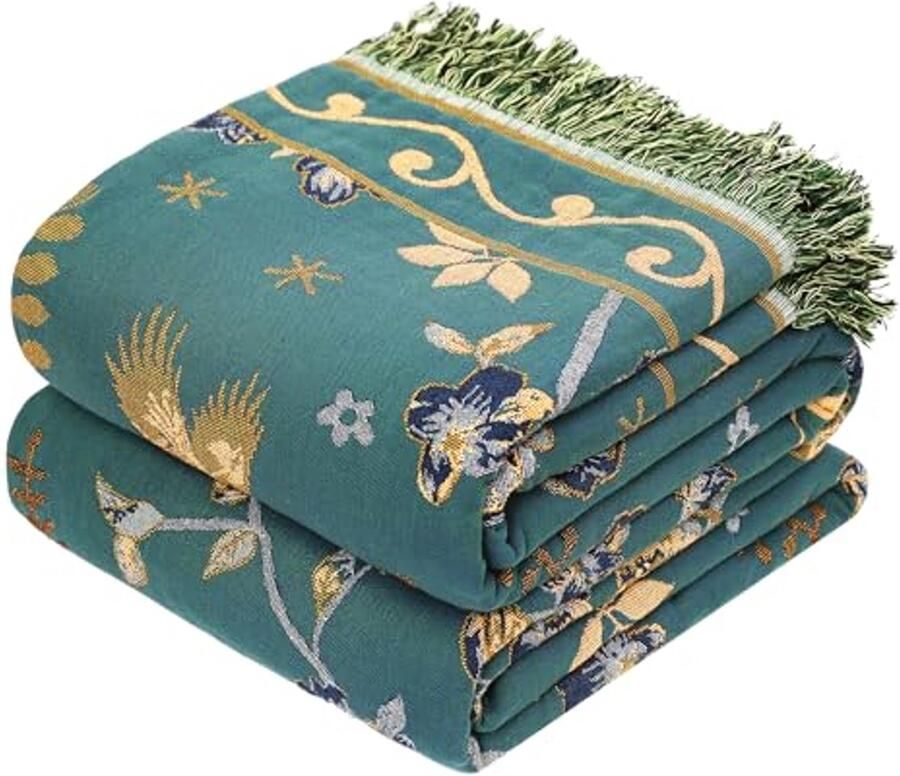 Bohemian Sofa Bed Sprei 100% Biologisch Katoen Dubbelzijdige Gooi voor 2 3-zits Settees en Fauteuils 200x230cm