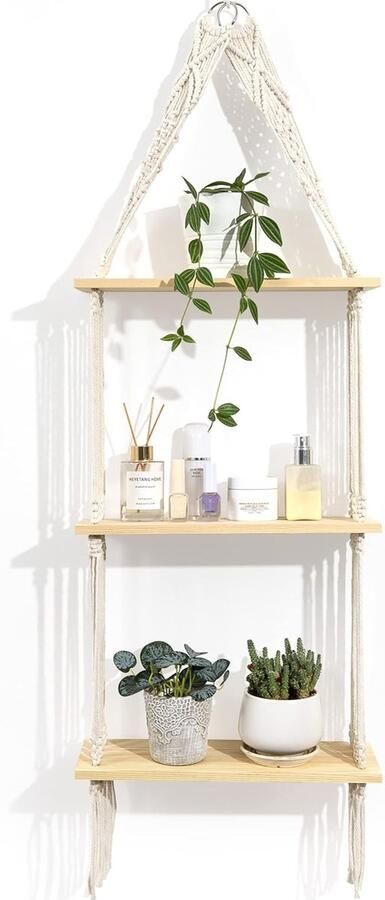 Bohemian Wandrek Natuurlijk Hout Drielaags Decoratief