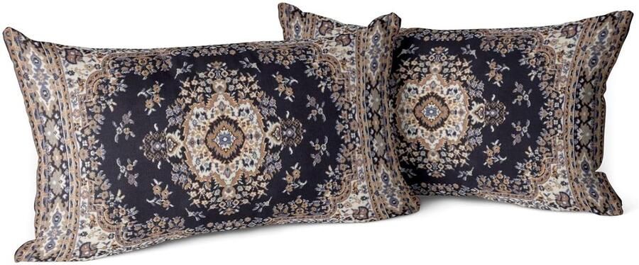 Boho Decoratieve Kussenhoezen Sierkussens voor de Bank Set van 2 Marineblauw en Rood 30 x 50 cm