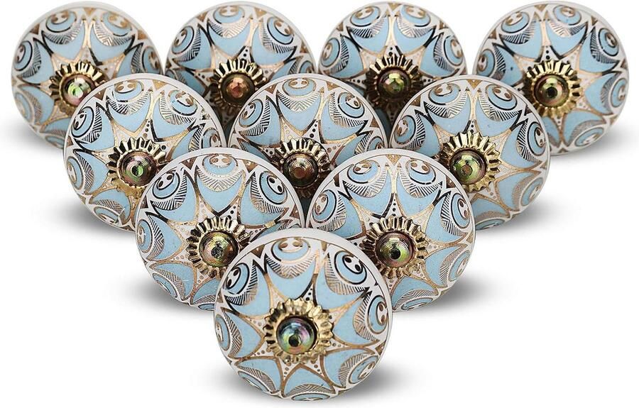 Boho grijs keramische kastknoppen dressoir pull handvat keuken divers boerderij decor Pack van 20 turquoise