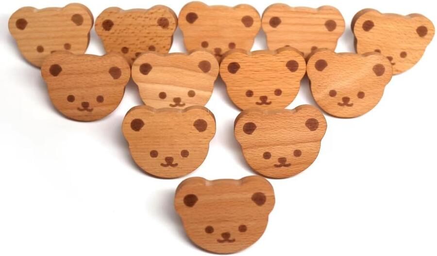 By Shayne Charmante Handgrepen voor Boho-meubels in Natuurlijke Houten Stijl Set van 12 Stuks