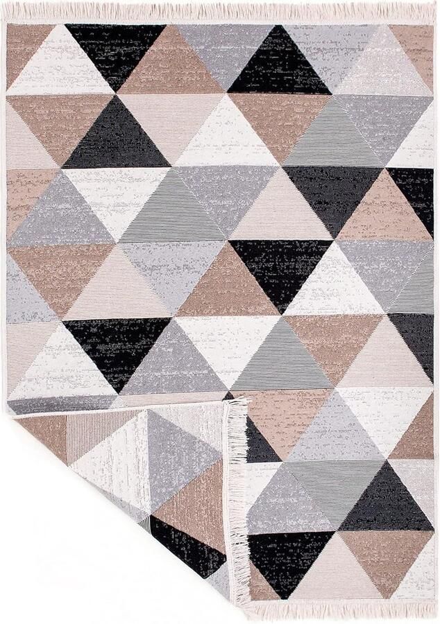 Vloerkleed laagpolig boho kelim-tapijt woonkamertapijt slaapkamer en keukentapijt loper gang tapijt kinderkamer ruitgrijs maat: 160x230 cm