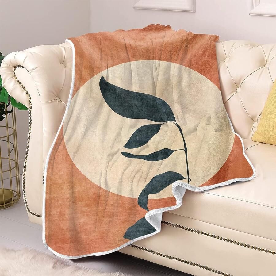 Boho Moon-deken superzachte gezellige warme flanellen deken lichtgewicht decoratieve airconditioningdeken slaapbank woonkamerdecoratie voor volwassenen kinderen 150 cm x 100 cm - Foto 2