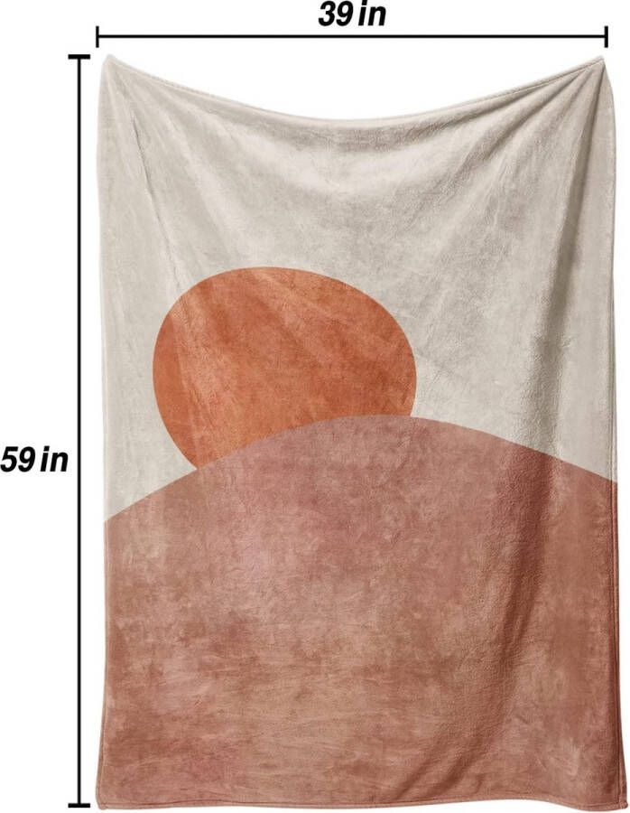 Boho Moon-deken superzachte gezellige warme flanellen deken lichtgewicht decoratieve airconditioningdeken slaapbank woonkamerdecoratie voor volwassenen kinderen 150 cm x 100 cm - Foto 4
